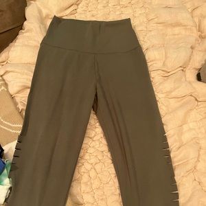 aerie olive leggings with cut outs